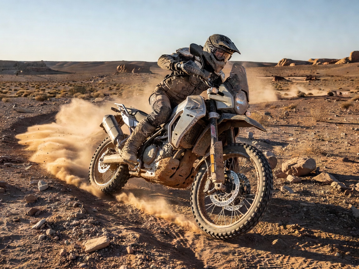 Adventure-Motorrad mit langen Federwegen und Offroad-Bereifung