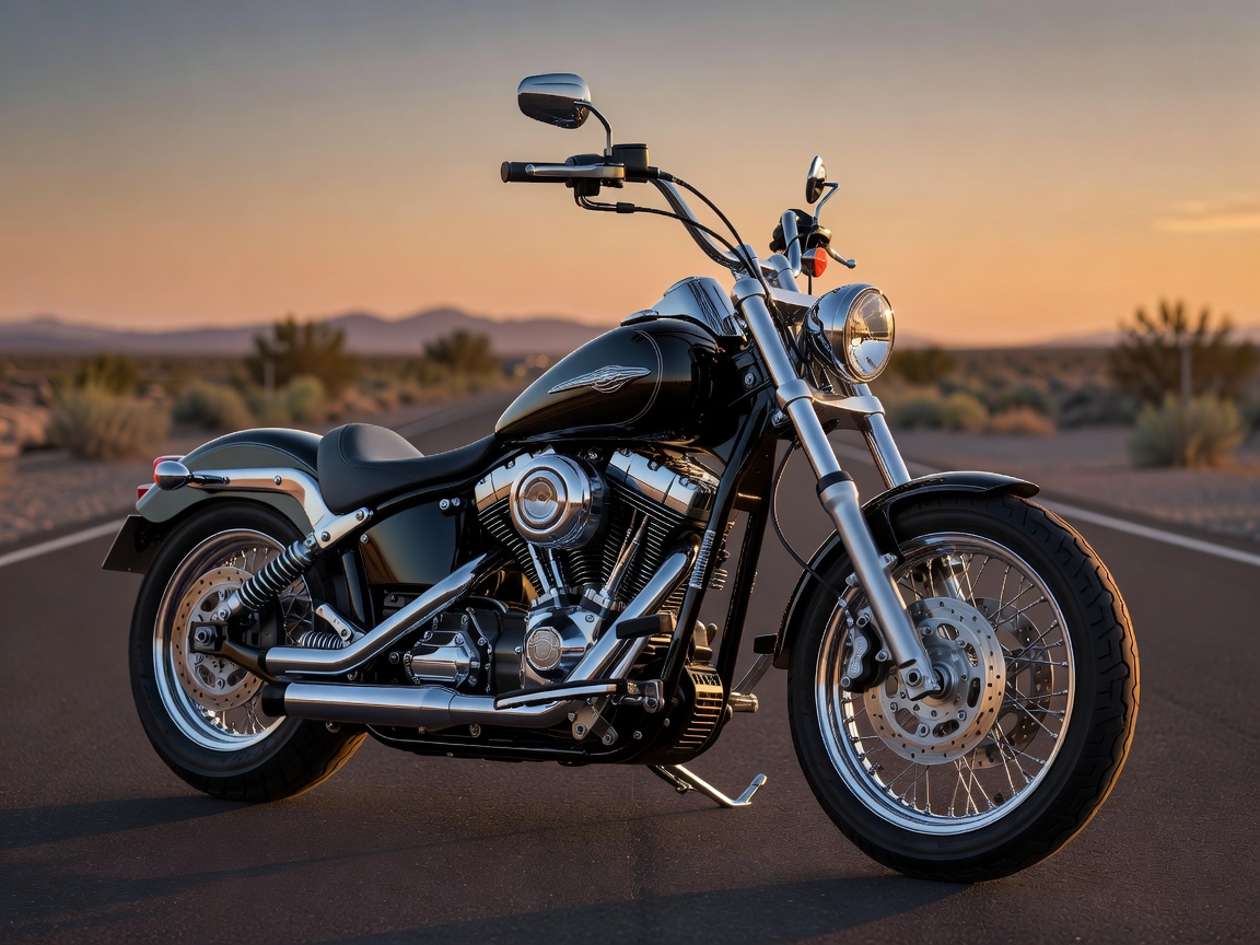 Cruiser-Motorrad mit markantem V-Twin Motor
