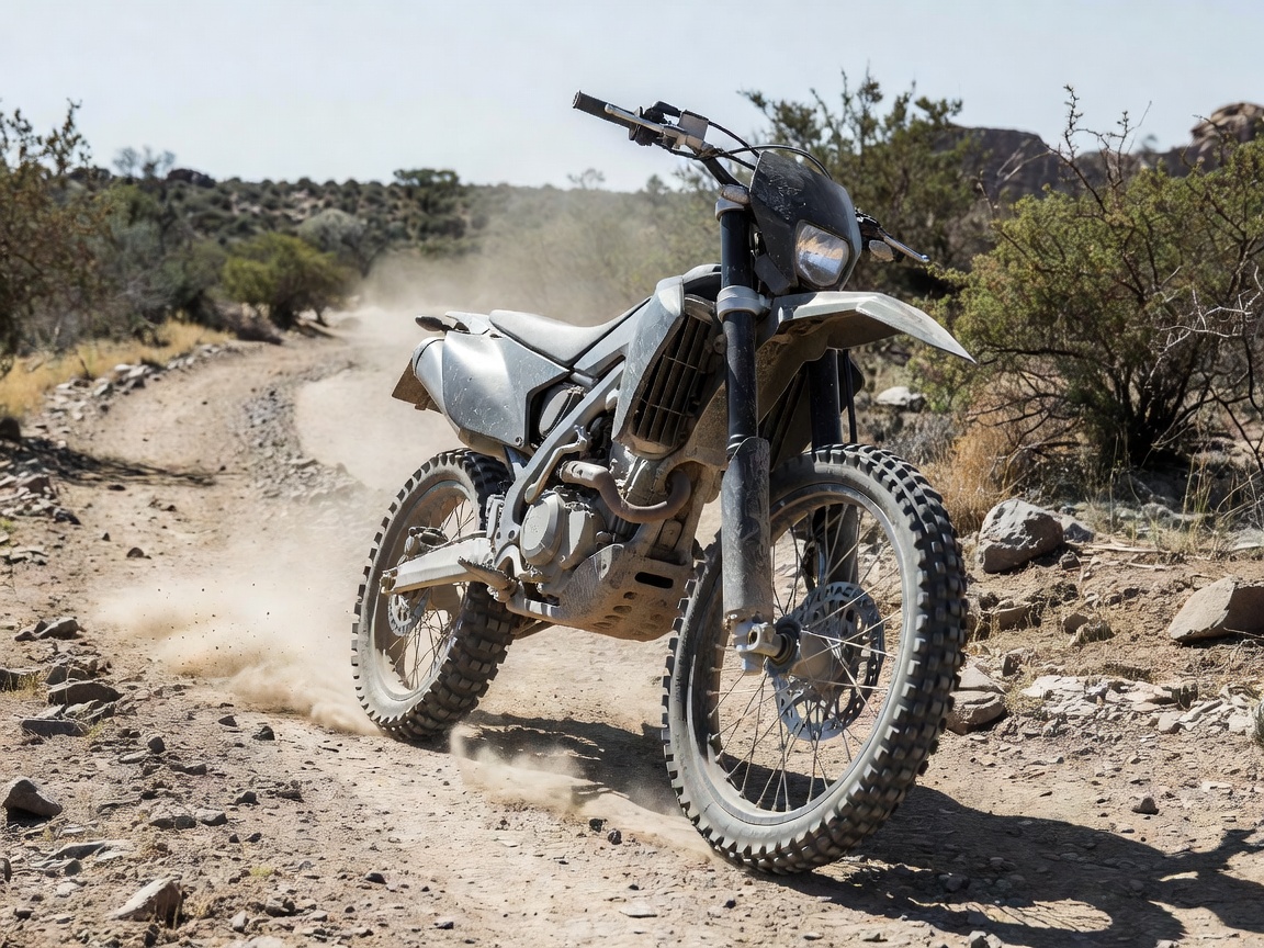 Dual-Sport Motorrad mit Stollenreifen